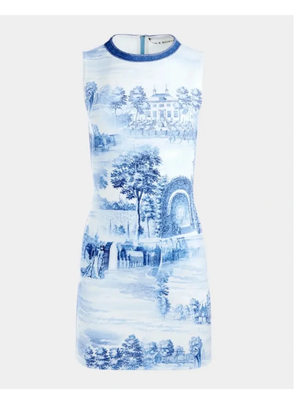 Alice and Olivia Blue printed mini dress size 0 - Picture 2 of 5